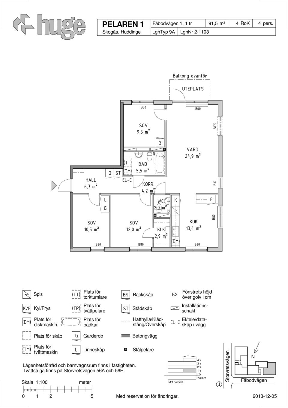 4,2 m² 24,9 m² WC 2, m² 1,5 m² 12, m² 2,9 m² 13,4 m² Backskåp E-C