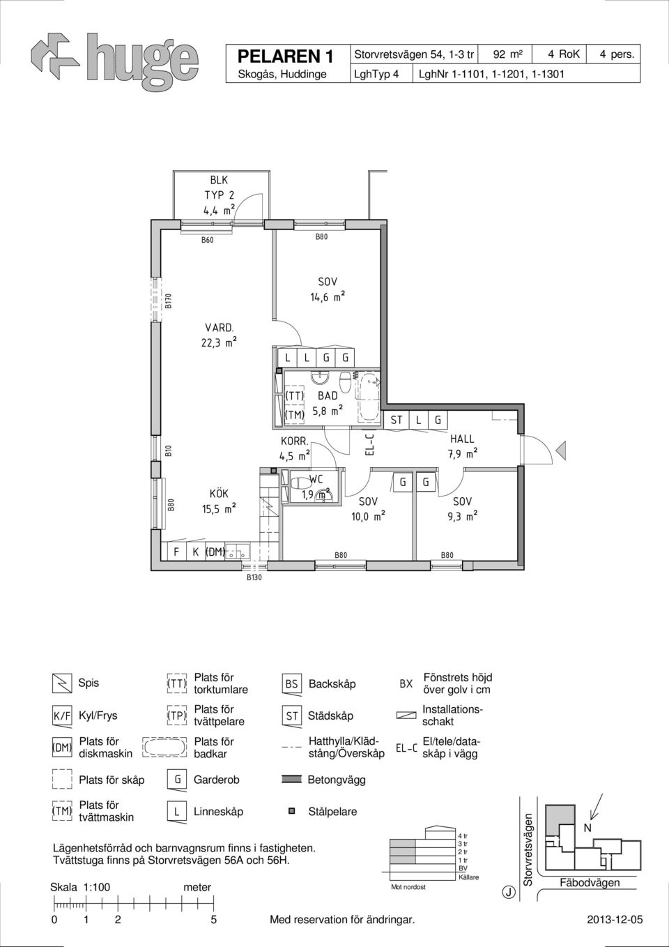 4,5 m² 5,8 m² E-C HA 7,9 m² 15,5 m² WC 1,9 m² 1, m² 9,3 m² B13