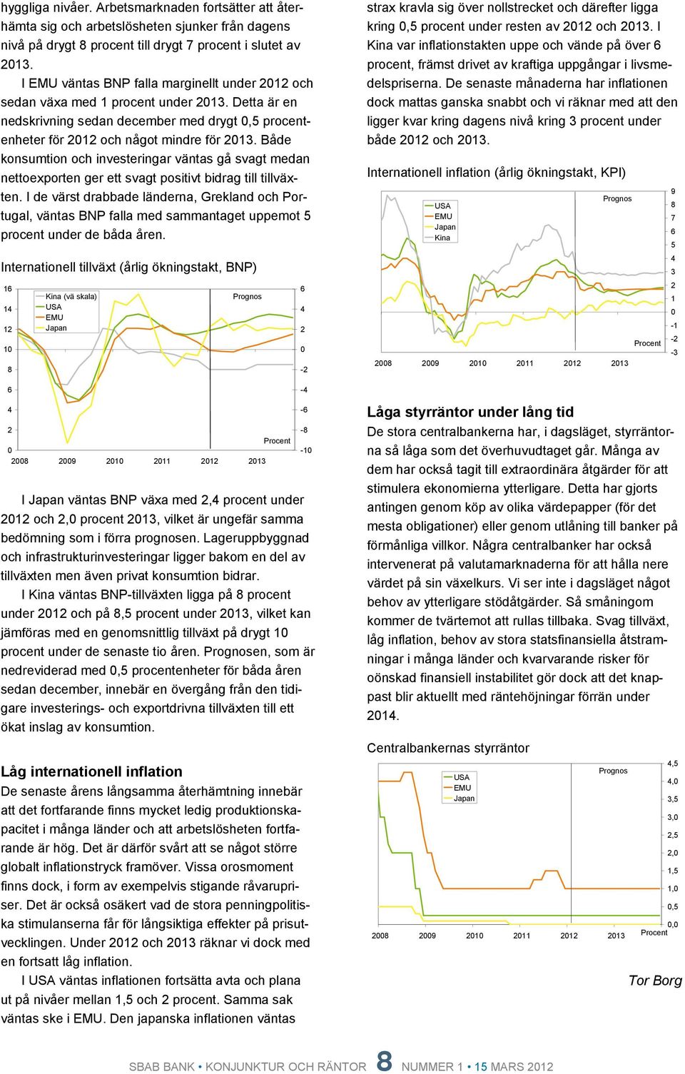 Både konsumtion och investeringar väntas gå svagt medan nettoexporten ger ett svagt positivt bidrag till tillväxten.