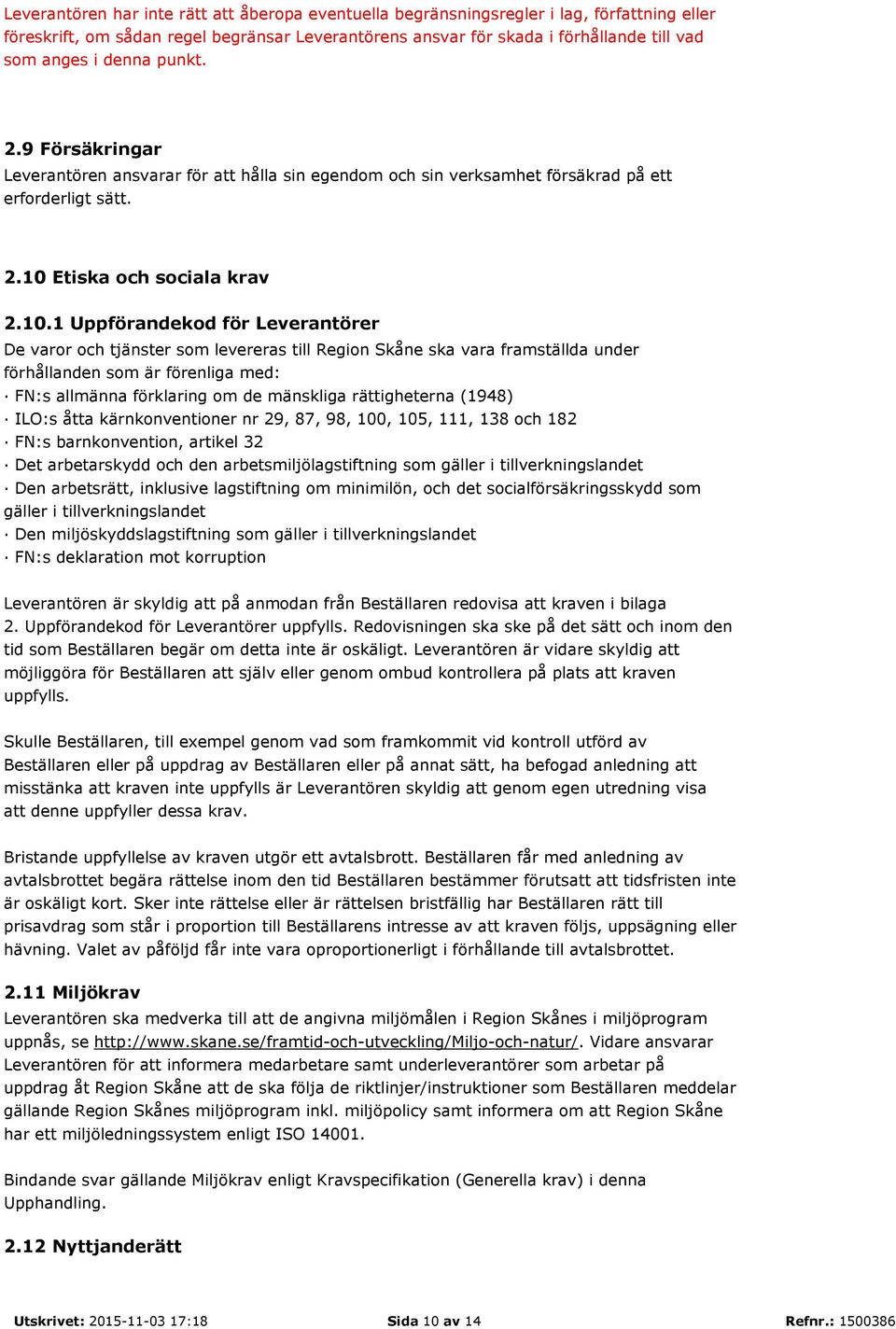 Etiska och sociala krav 2.10.