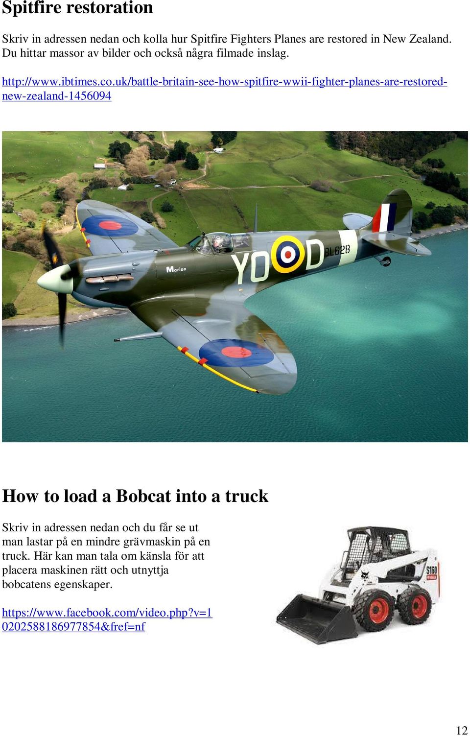 uk/battle-britain-see-how-spitfire-wwii-fighter-planes-are-restorednew-zealand-1456094 How to load a Bobcat into a truck Skriv in adressen