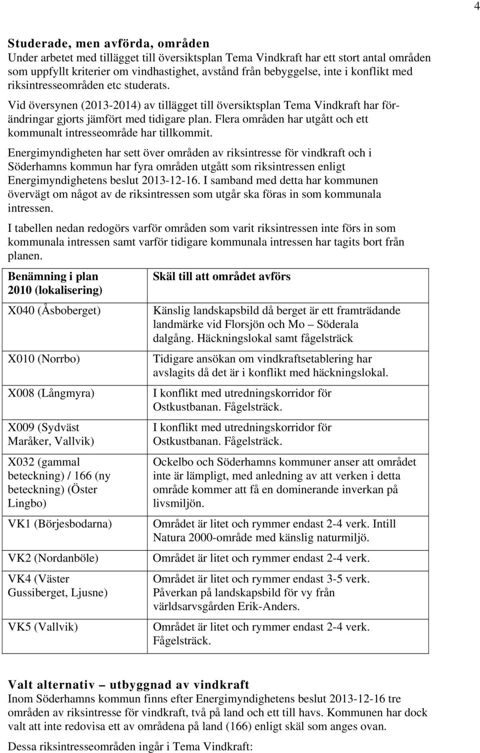 Flera områden har utgått och ett kommunalt intresseområde har tillkommit.