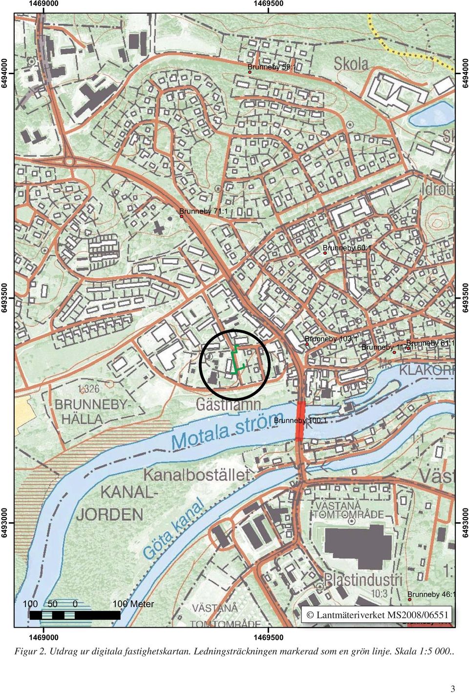 Meter Brunneby 46:1 antmäteriverket MS2008/06551 Brunneby 47:1 1469000 1469500 Figur 2.