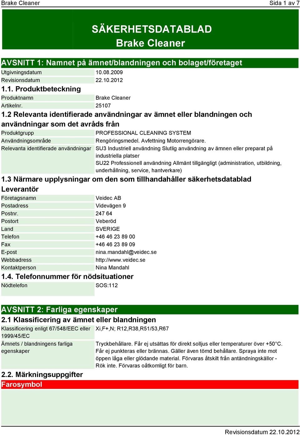 Avfettning Motorrengörare.