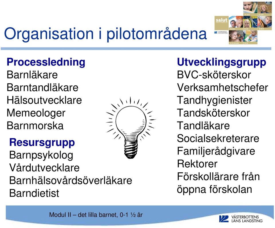 Barndietist Utvecklingsgrupp BVC-sköterskor Verksamhetschefer Tandhygienister