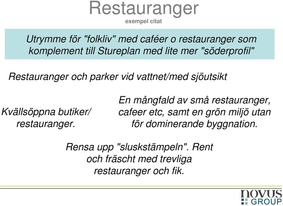 butiker/ restauranger.