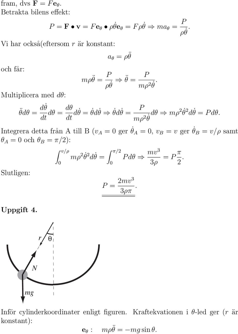 mρ θ. P mρ θ dθ mρ θ d θ = P dθ.