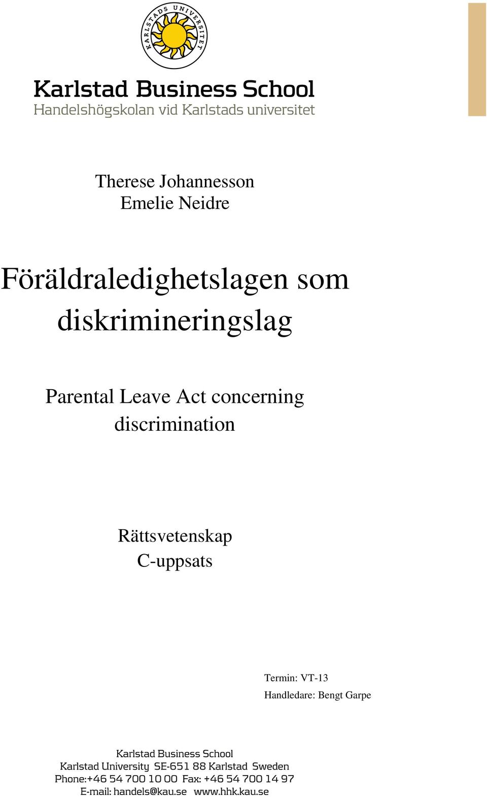 Parental Leave Act concerning discrimination