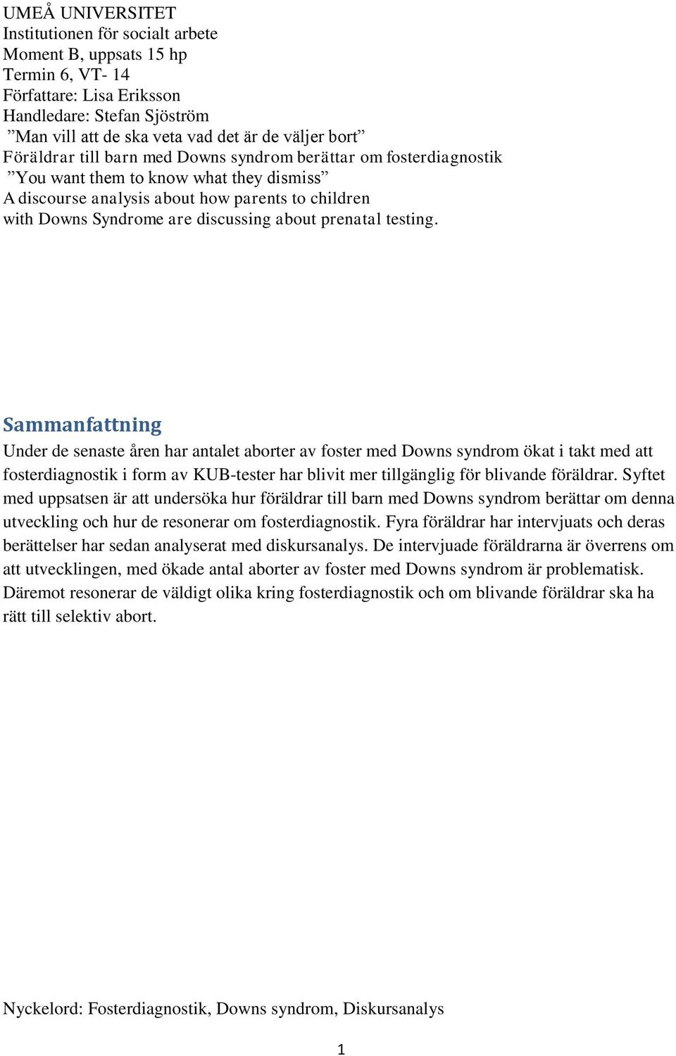 prenatal testing.