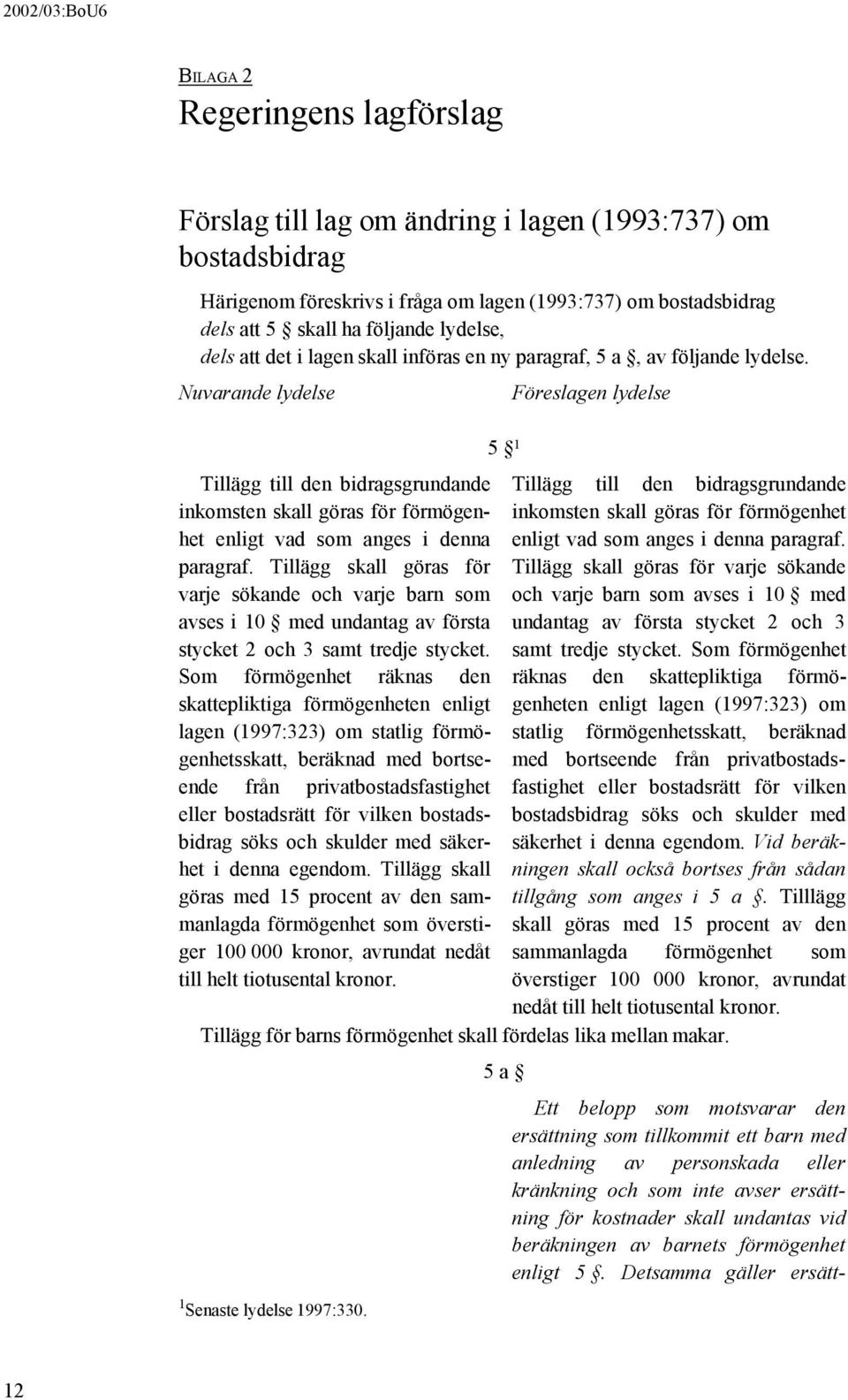 Nuvarande lydelse Föreslagen lydelse Tillägg till den bidragsgrundande inkomsten skall göras för förmögenhet enligt vad som anges i denna paragraf.