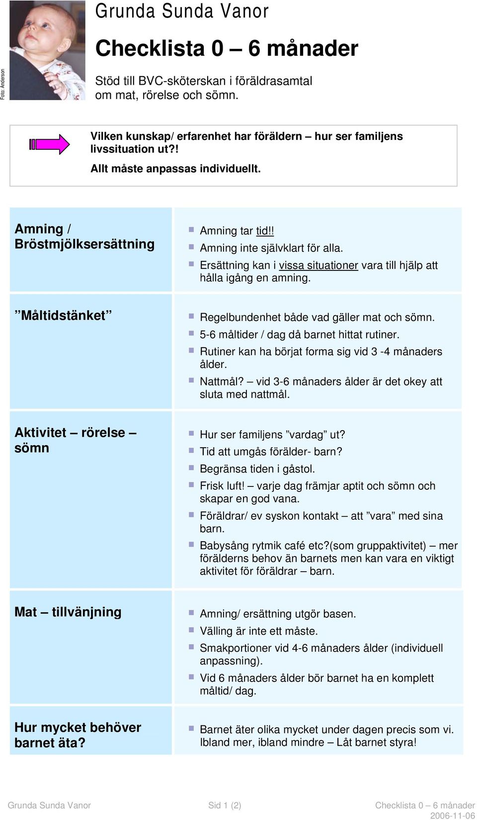 Ersättning kan i vissa situationer vara till hjälp att hålla igång en amning. Måltidstänket Regelbundenhet både vad gäller mat och sömn. 5-6 måltider / dag då barnet hittat rutiner.