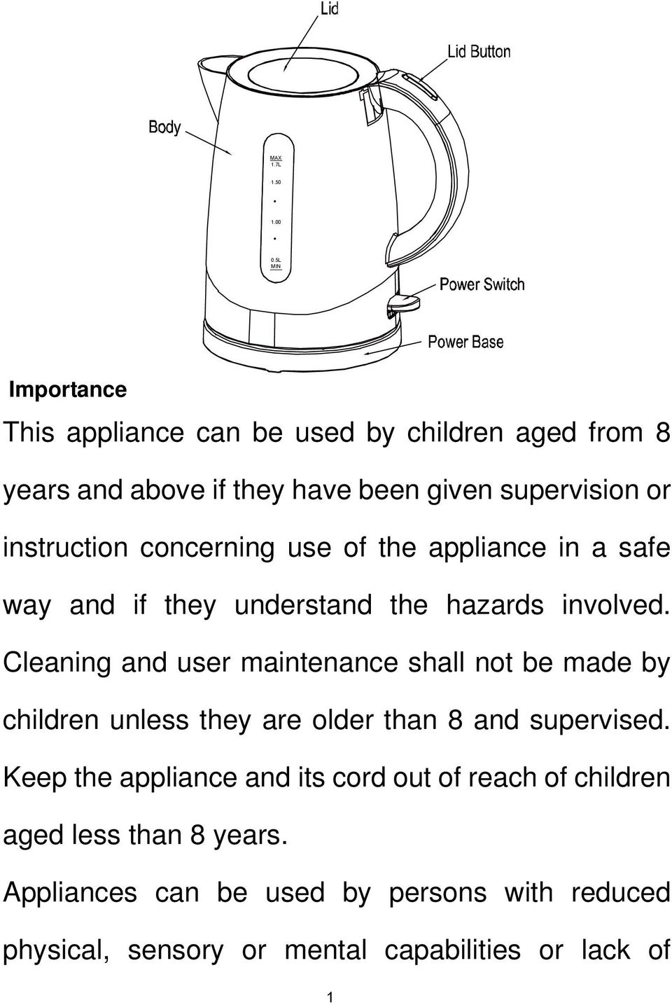 instruction concerning use of the appliance in a safe way and if they understand the hazards involved.