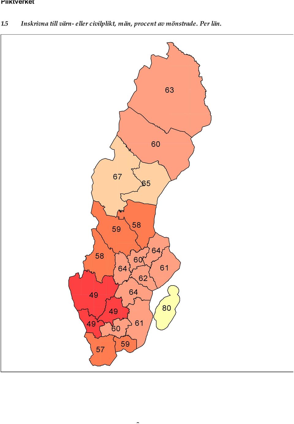 mönstrade. Per län.