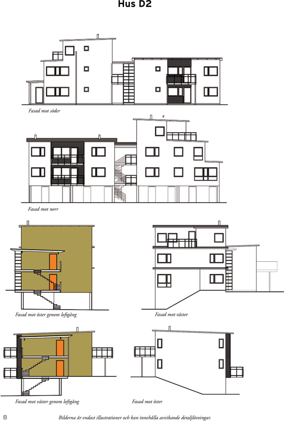 genom loftgång Fasad mot öster 8 Bilderna är endast