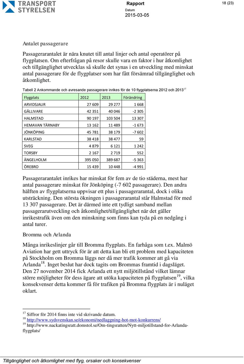 försämrad tillgänglighet och åtkomlighet.