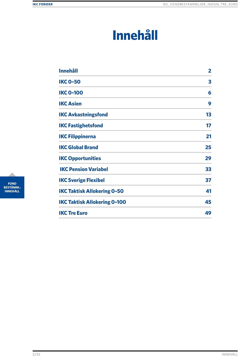 Brand 25 IKC Opportunities 29 IKC Pension Variabel 33 IKC Sverige