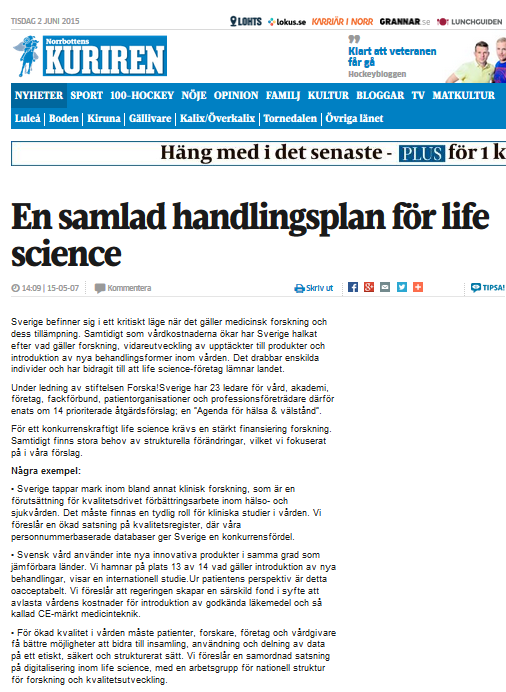 för svensk medicinsk forskning 11 regionala