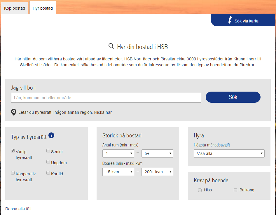 SÖKA HYRESRÄTT» Gå till www.hsb.