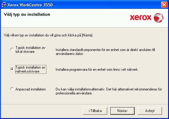 Nätverksansluten skrivare När du ansluter skrivaren till ett nätverk måste du först ange TCP/IP-inställningarna för skrivaren.