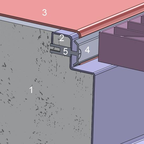 Montering av brunn/ränna i plastmattegolv PLM VVS-Installation 1. Fixera brunnen/rännan med hjälp av gängstänger och muttrar som monteras i brunnens/rännans fästöron. 2.
