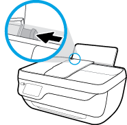 4. Skjut pappersledaren för bredd åt höger tills det tar stopp vid kanten av papperet. 5. Dra ut utmatningsfacket och förlängningsdelen.