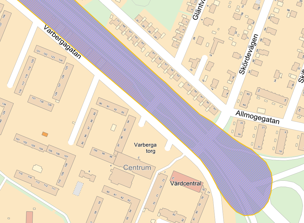 LÄGE Varberga centrum ligger i den östra delen av Varberga bostadsområde i anslutning till Varbergagatan och Ekersvägen.