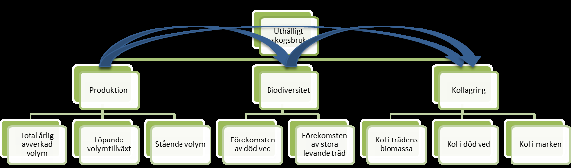 13 multiplicera Figur 5. För att få den slutgiltiga totala vikten på attributen (markerat med rött i bilden) multipliceras vikterna på de olika nivåerna samman. T.ex.