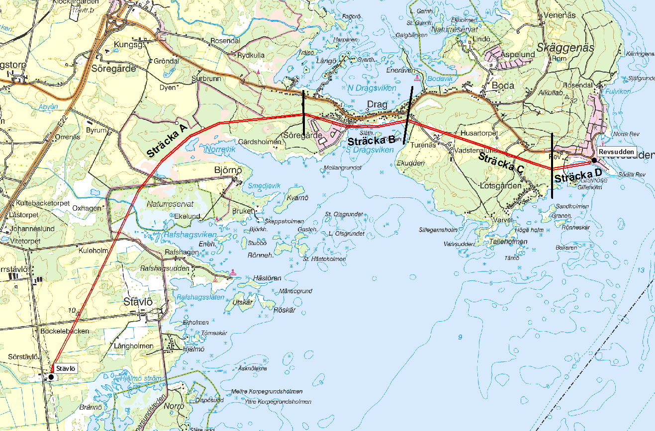 Alternativ E berör både Kalmar kommun och Mörbylånga kommun. Samtliga framtagna stråk framgår av karta i bilaga 1.