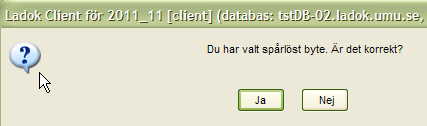 Bengt Reinholdsson 2012-02-06 15 (48) Om spårlöst byte valts ska en kontrollfråga läggas ut enligt nedan: När användaren väljer knappen ska kontroll att: o både gamla och nya personnumret är ifyllda.