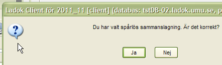 Bengt Reinholdsson 2012-02-06 26 (48) Defaultmarkerad: Nej Om spårlös uppdatering är vald visas ett varningsfönster: kontroll att: o både gamla och nya personnumret är ifyllda.