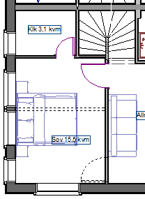 Övervåning På övre plan finns möjlighet att välja tre eller fyra