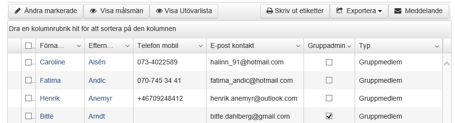 8.4 Redigera medlem Om du vill ändra någon