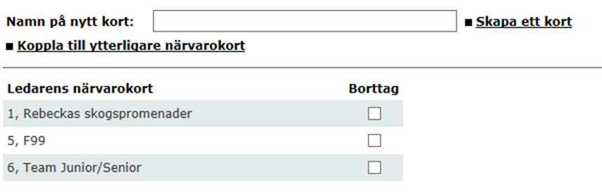 5 (12) Skapa nytt närvarokort Välj "Ledare" i vänstermenyn. Välj ledare och skapa närvarokort Tryck på en av de ledare som ska vara ledare för närvarokortet. Finns ingen av ledarna så skapar du denne.