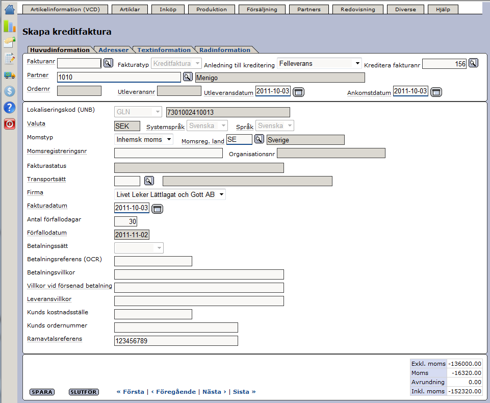 Senast Uppdaterad: 11-10-03 Exder Menigo EDI ESAP 20.