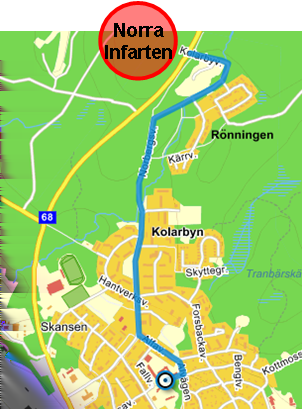 3. Till Tävlingsplats, parkering och omklädning För att undvika att komma in på banan eller hindras av vägspärrar, kör till tävlingsplatsen via infart norr om Fagersta vid bostadsområde Rönnigen.