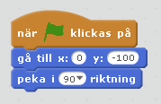 2 Koppla kod till händelser Nu ska vi lägga lite kod under händelserna. Vi jobbar med Rörelse-händelser eftersom vi ska göra ett spel. Vilken vänd-rörelse hör vill vilken piltangent?