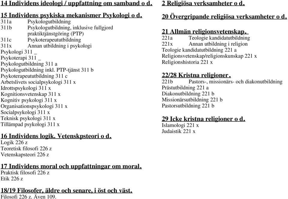 Psykologutbildning 311 a Psykologutbildning inkl.