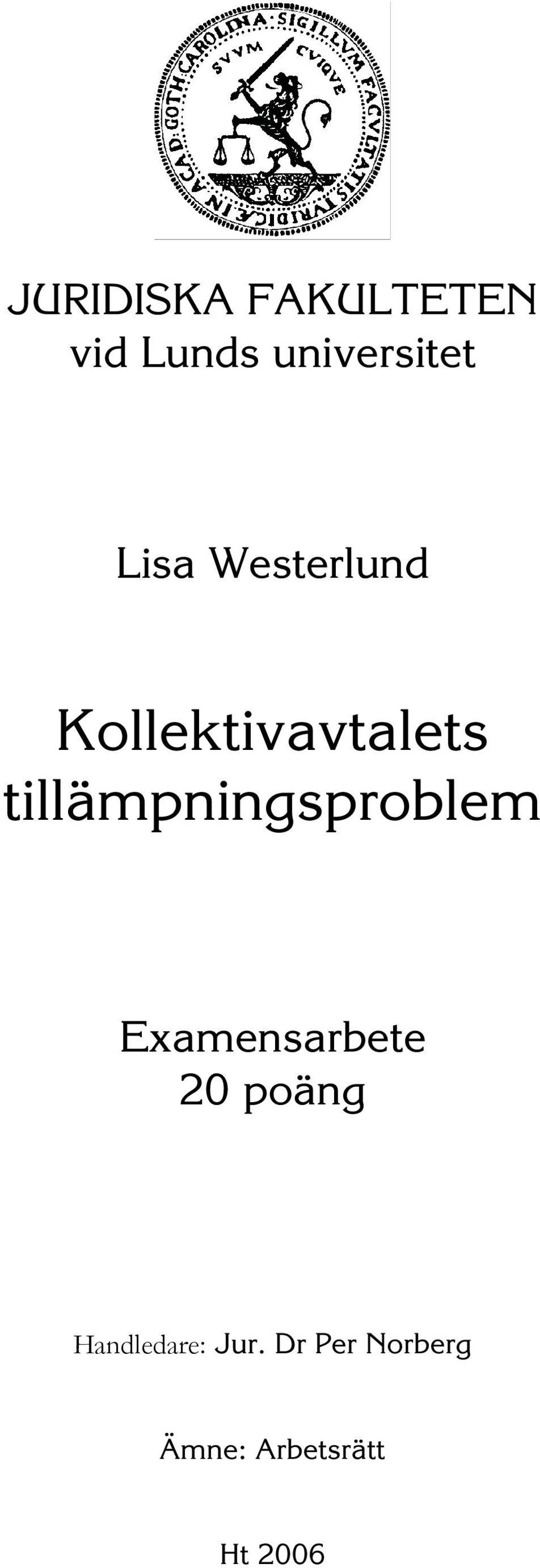 tillämpningsproblem Examensarbete 20 poäng