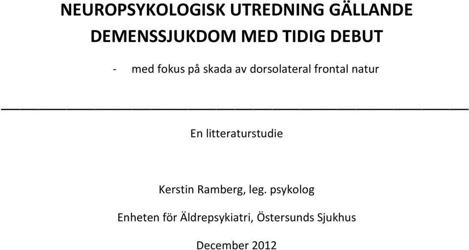 natur En litteraturstudie Kerstin Ramberg, leg.