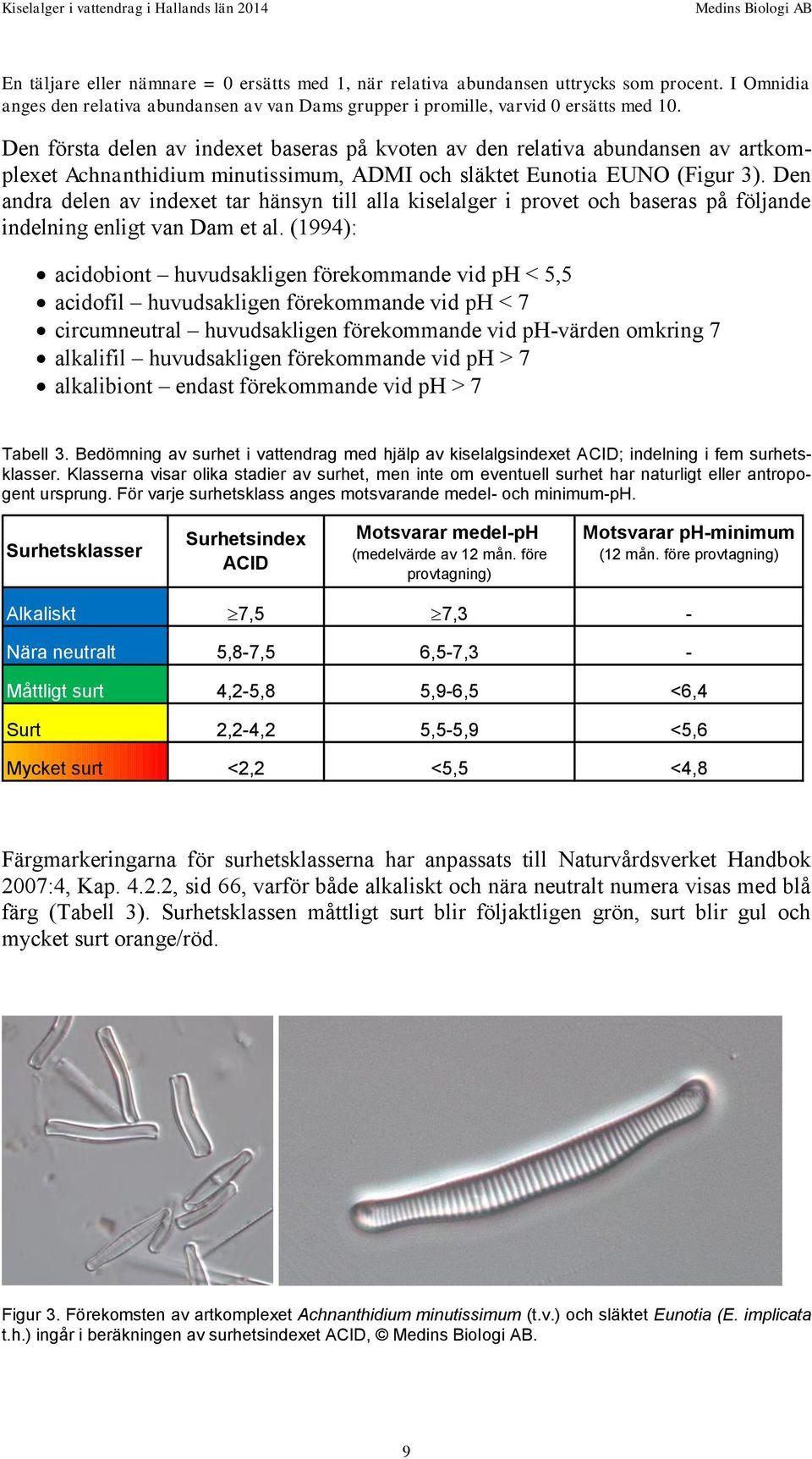 Den andra delen av indexet tar hänsyn till alla kiselalger i provet och baseras på följande indelning enligt van Dam et al.