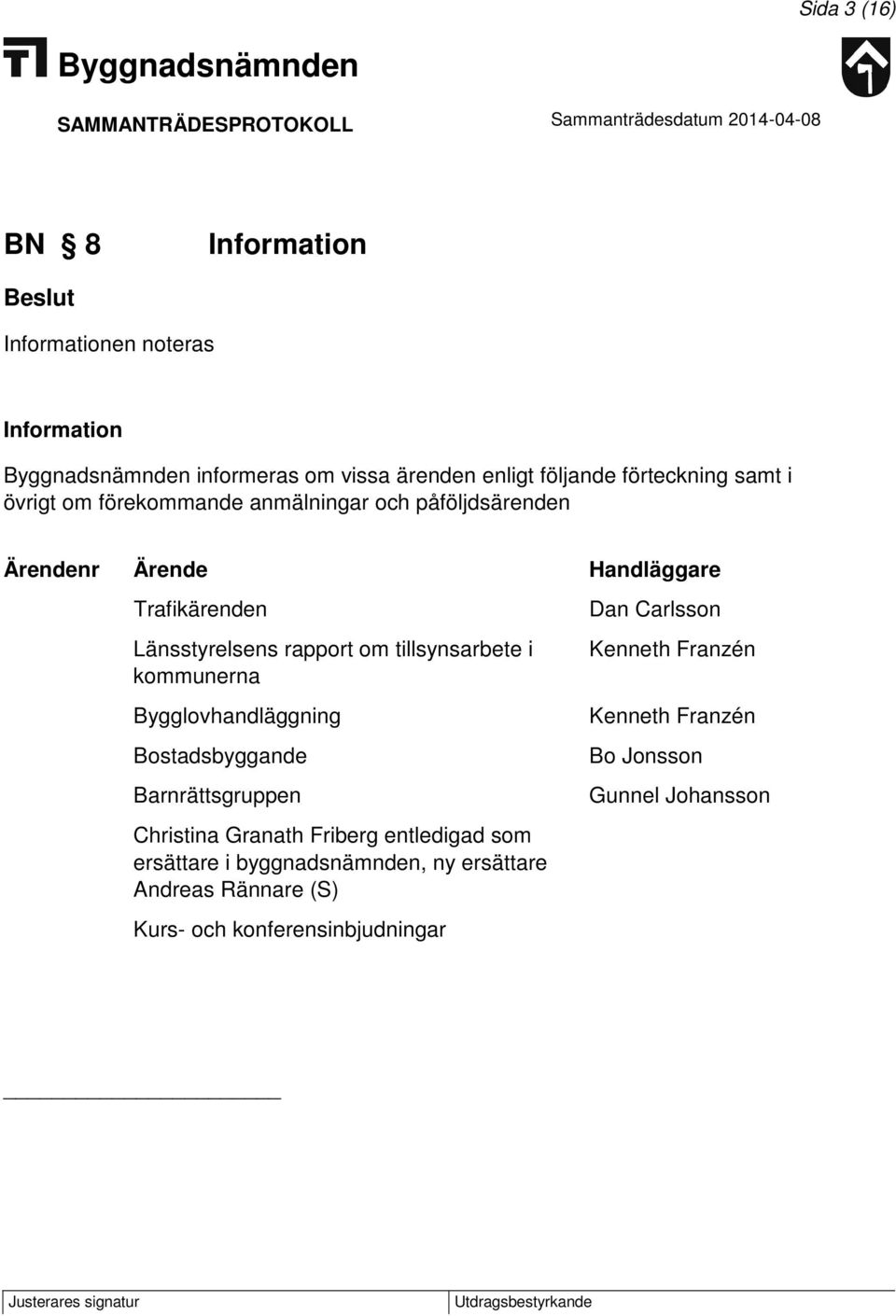 kommunerna Bygglovhandläggning Bostadsbyggande Barnrättsgruppen Christina Granath Friberg entledigad som ersättare i byggnadsnämnden,