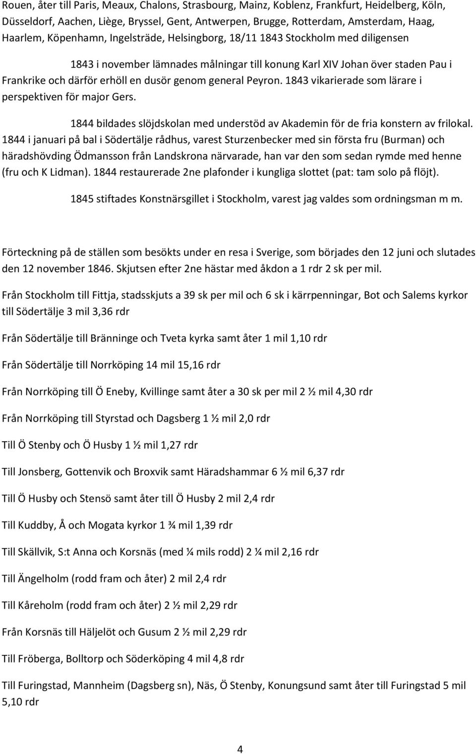 general Peyron. 1843 vikarierade som lärare i perspektiven för major Gers. 1844 bildades slöjdskolan med understöd av Akademin för de fria konstern av frilokal.
