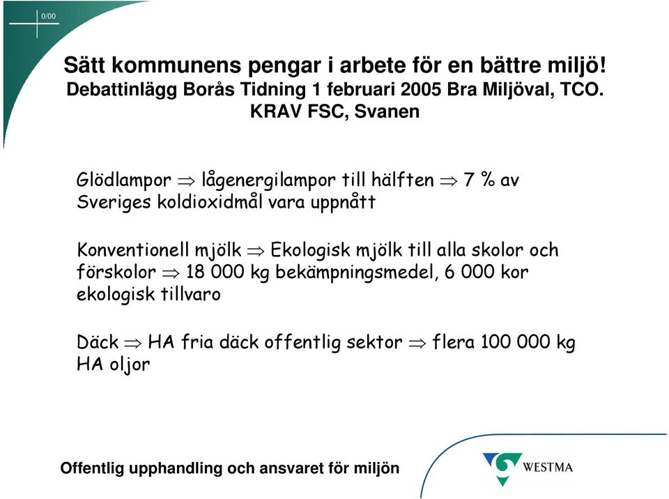 KRAV FSC, Svanen Glödlampor lågenergilampor till hälften 7 % av Sveriges koldioxidmål vara uppnått