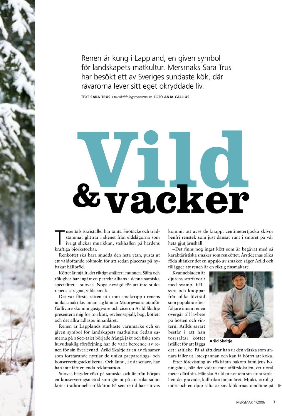 Snötäcke och trädstammar glittrar i skenet från eldslågorna som ivrigt slickar murikkan, stekhällen på härdens kraftiga björkstockar.