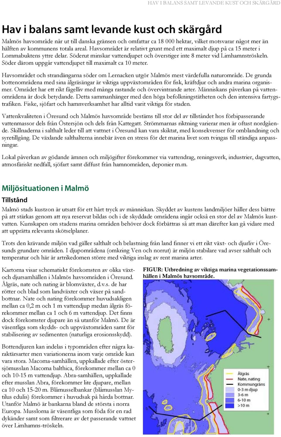 Söder därom uppgår vattendjupet till maximalt ca 10 meter. Havsområdet och strandängarna söder om Lernacken utgör Malmös mest värdefulla naturområde.