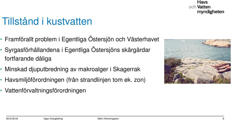 djuputbredning av makroalger i Skagerrak Havsmiljöförordningen (från strandlinjen
