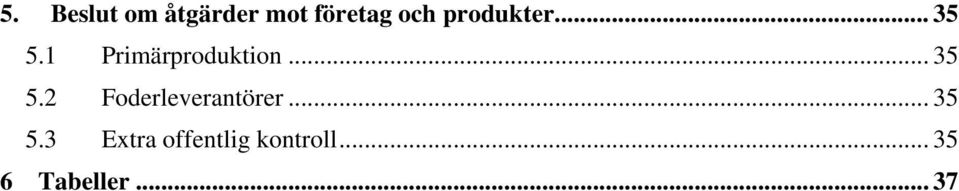 .. 35 5.2 Foderleverantörer... 35 5.3 Extra offentlig kontroll.