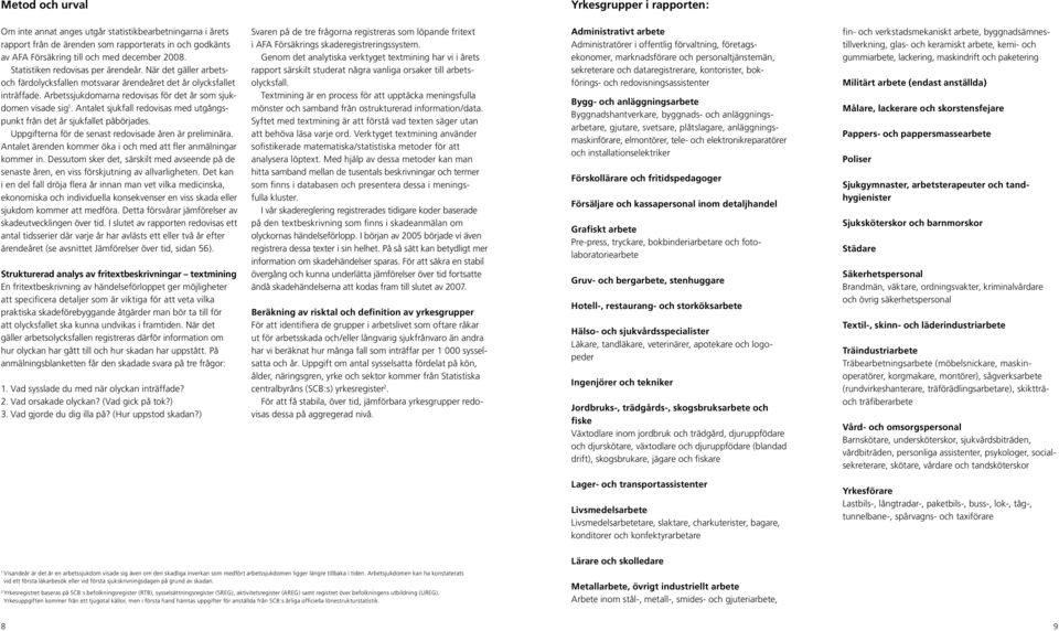 Arbetssjukdomarna redovisas för det år som sjukdomen visade sig 1. Antalet sjukfall redovisas med utgångspunkt från det år sjukfallet påbörjades.