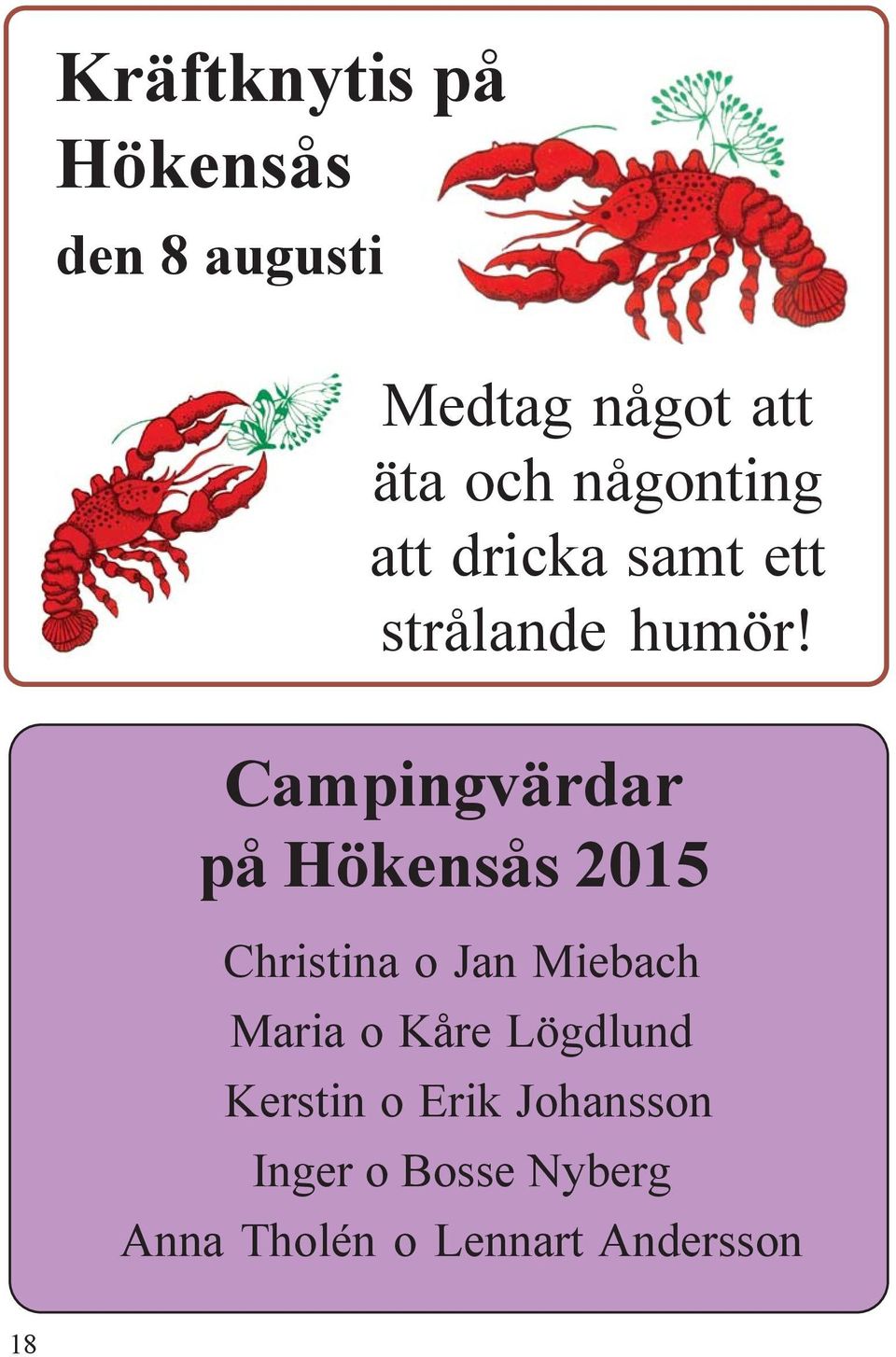 Campingvärdar på Hökensås 2015 Christina o Jan Miebach Maria o