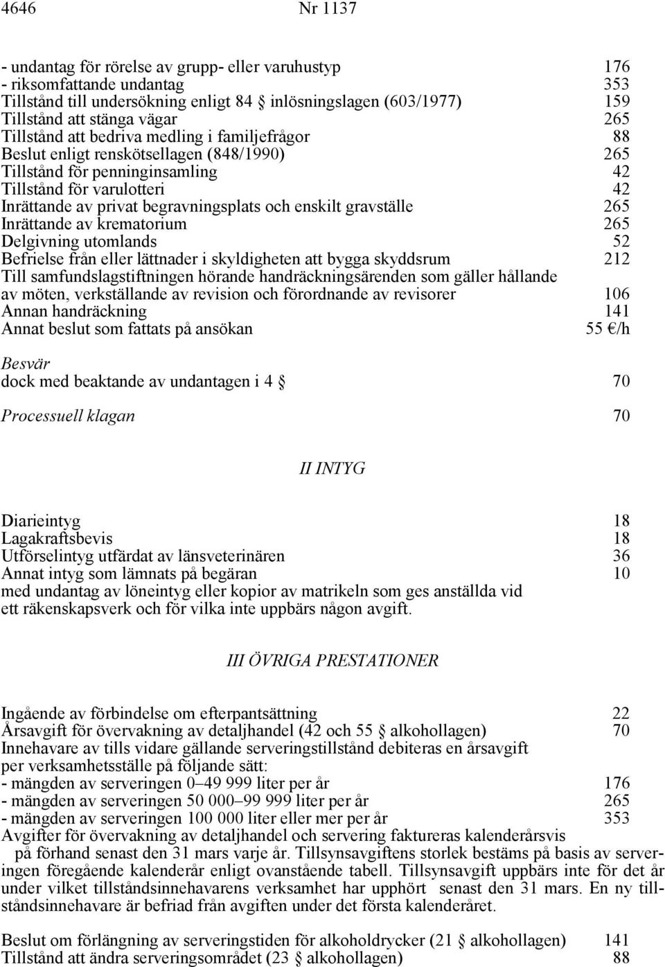 enskilt gravställe 42 265 Inrättande av krematorium 265 Delgivning utomlands Befrielse från eller lättnader i skyldigheten att bygga skyddsrum 52 212 Till samfundslagstiftningen hörande